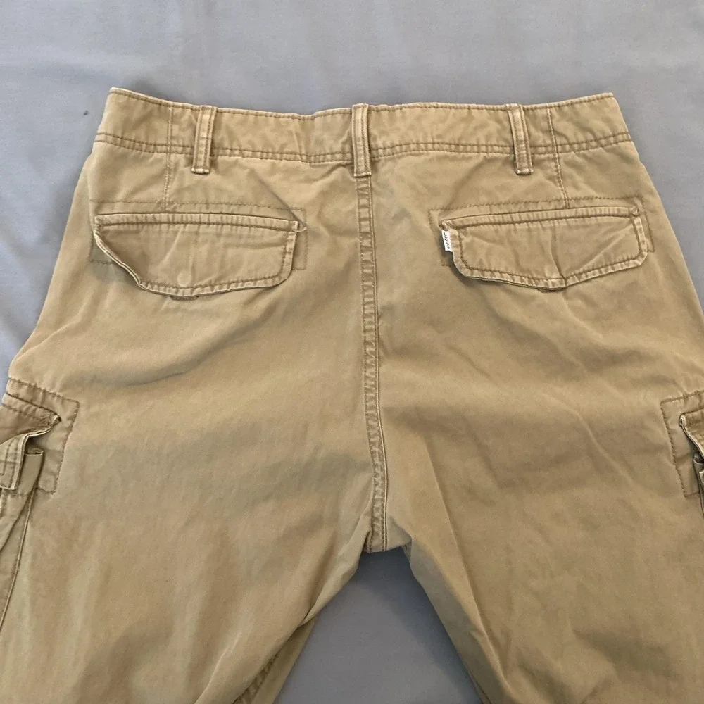Levi's Cargo Pants Mens 34x30 Beige Cotton Loose Fit Canvas Workwear Utility
